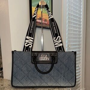 Steve Madden DENIM Blue Quilted Tote